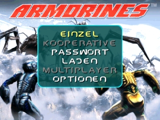 Armorines Project SWARM title screen for Nintendo 64